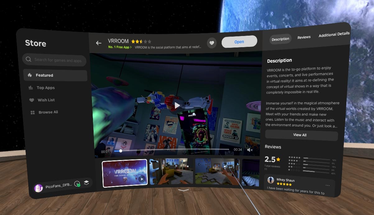 vrroom first on pico store