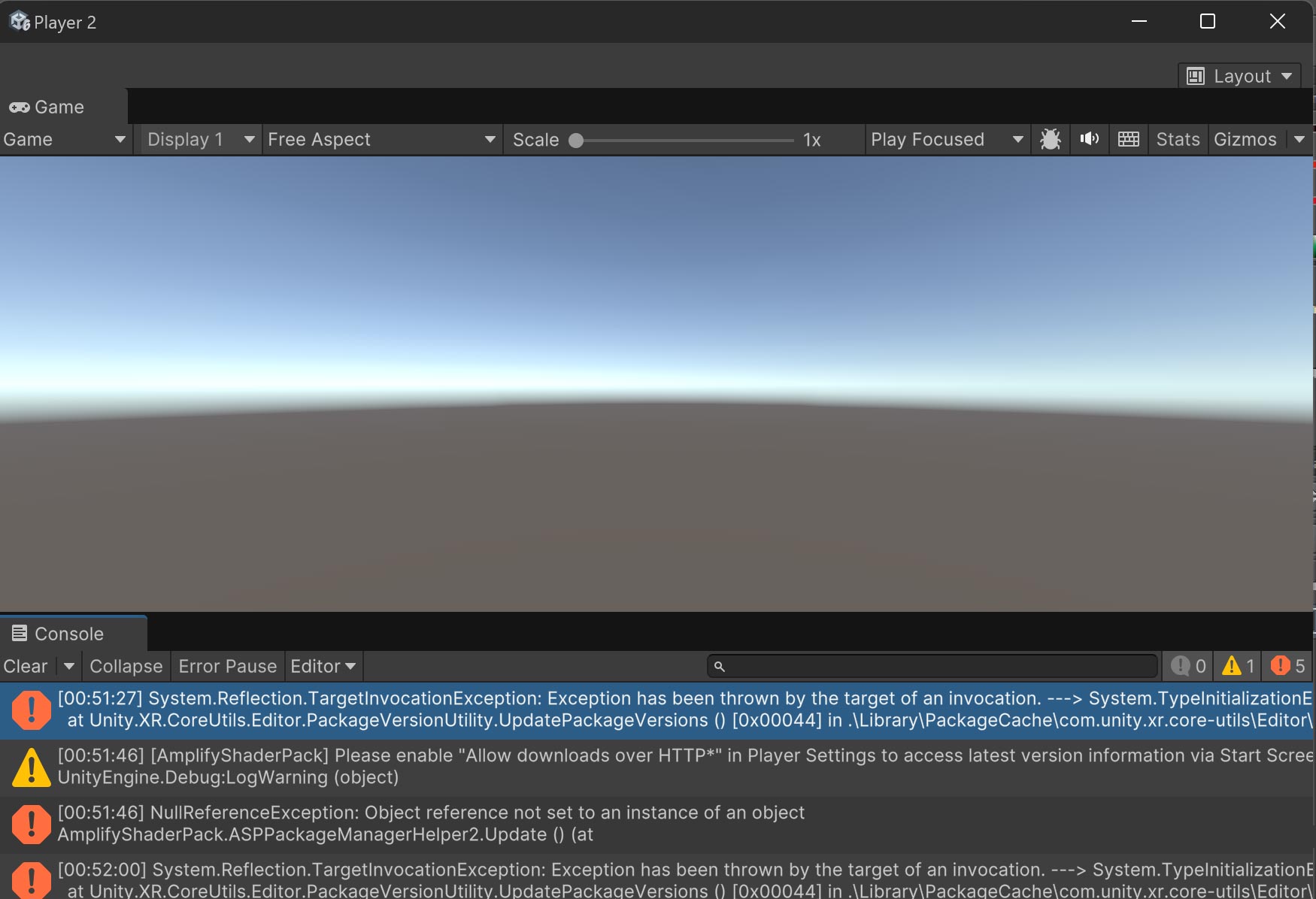 unity mppm exceptions
