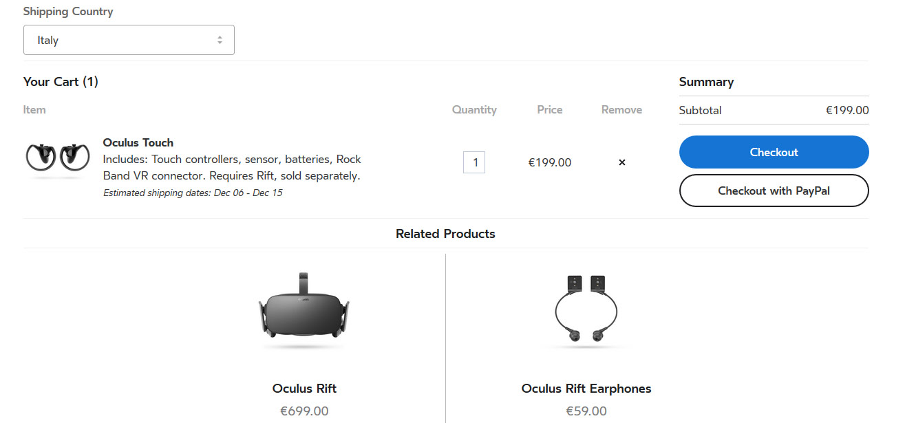 Oculus Rift Touch preorder
